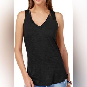 Madewell black vneck sleeveless tank top
